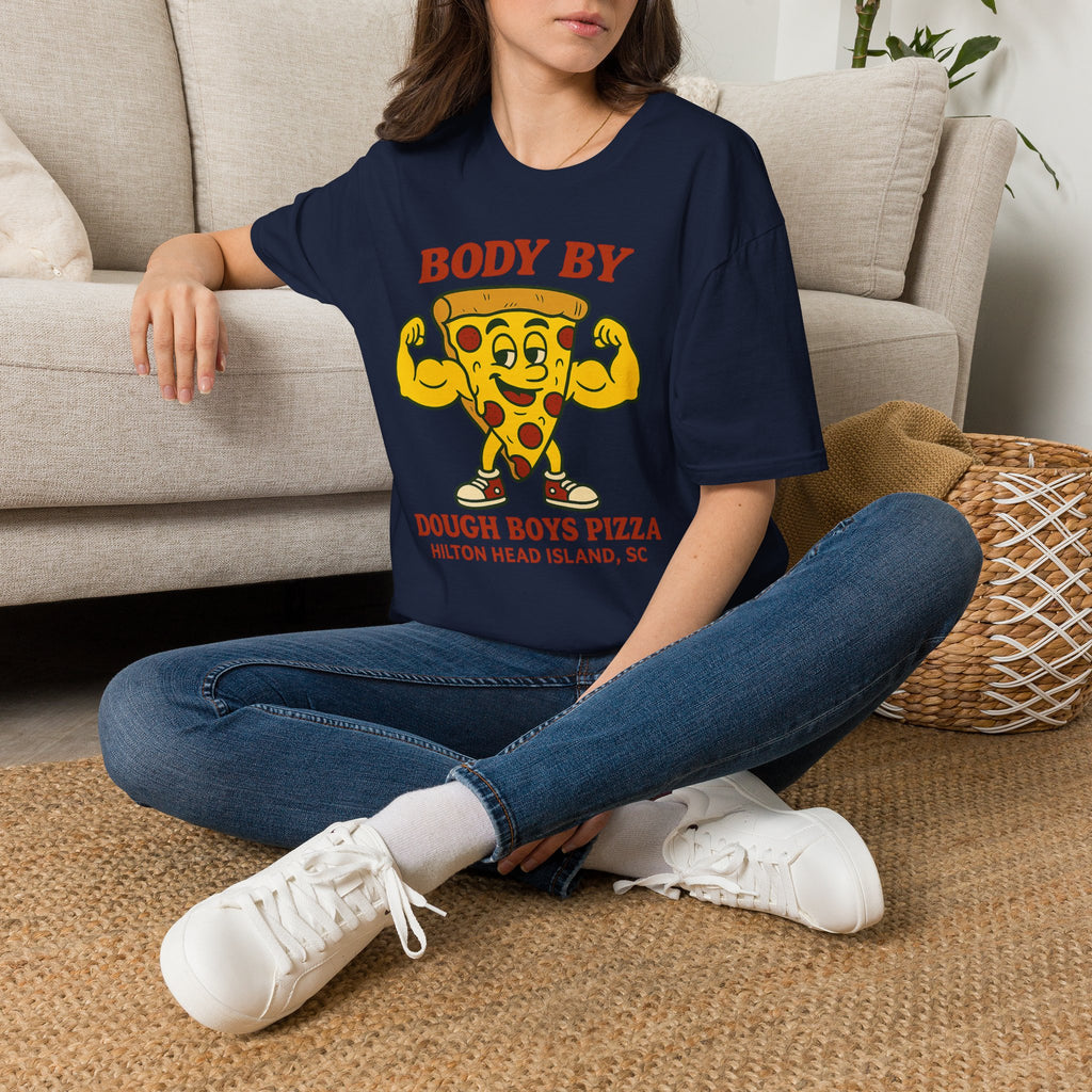 Body By Dough Boys Pizza Tee — Funny Pizza Muscle T-Shirt (Hilton Head Island)