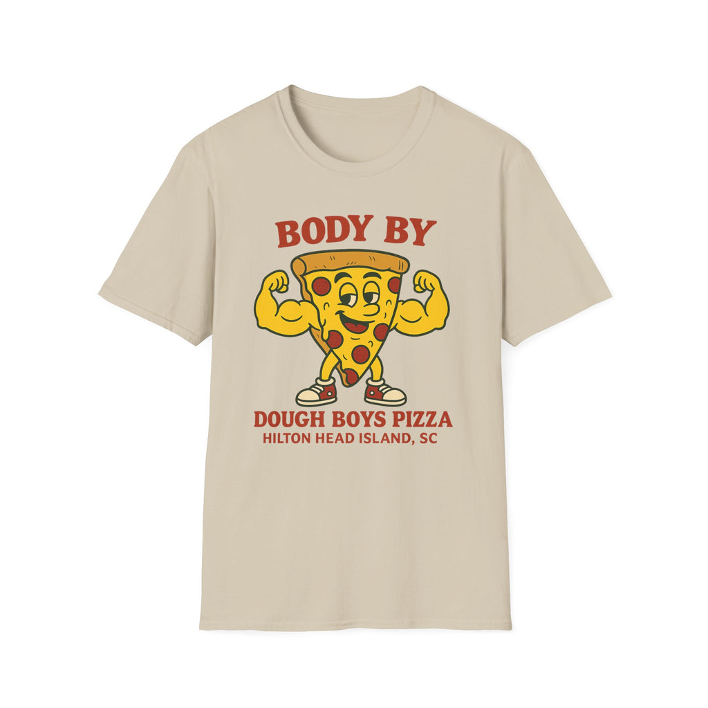 Body By Dough Boys Pizza Tee — Funny Pizza Muscle T-Shirt (Hilton Head Island)