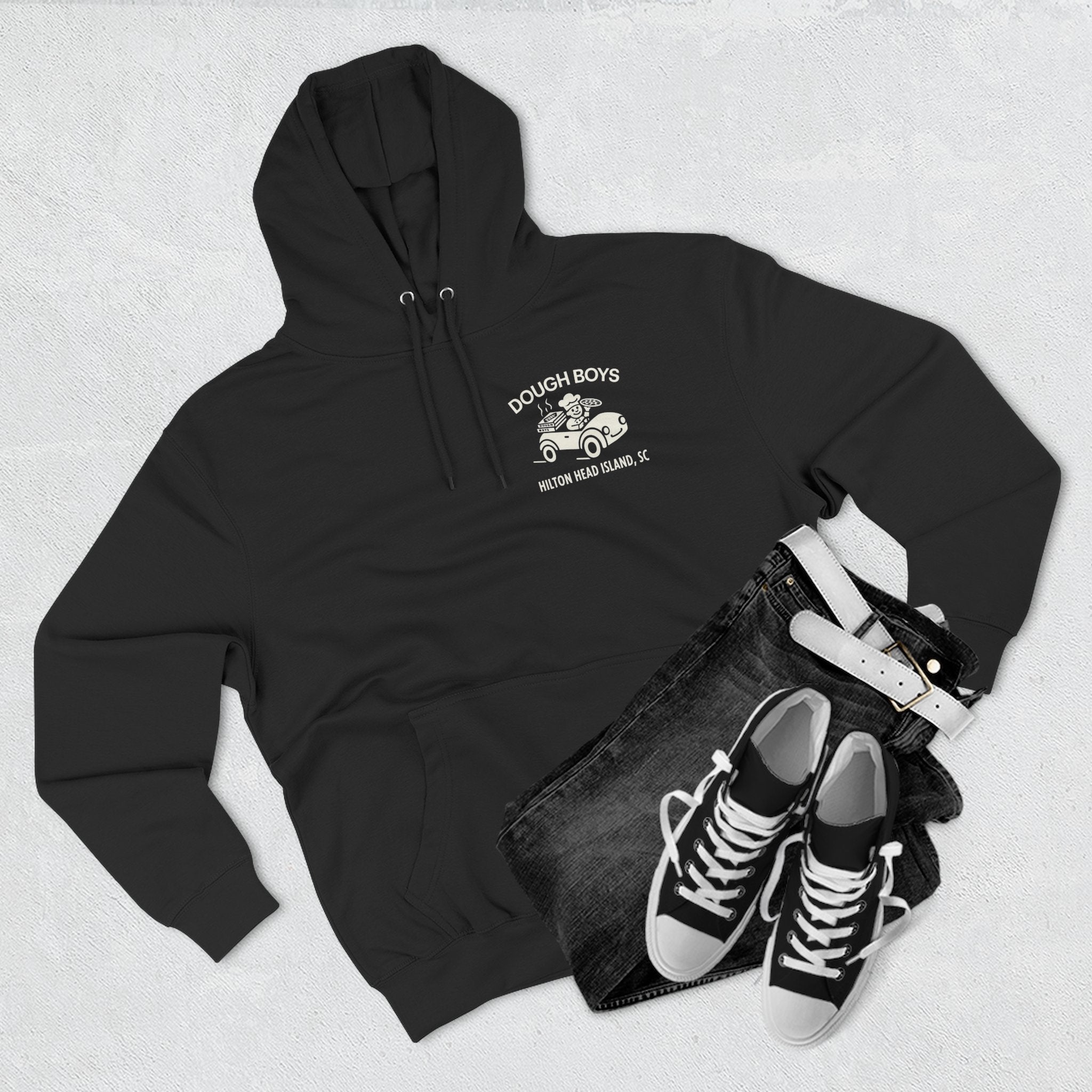 Dough Boys Hilton Head Island Hoodie — Vintage Beach Palm Graphic Fleece