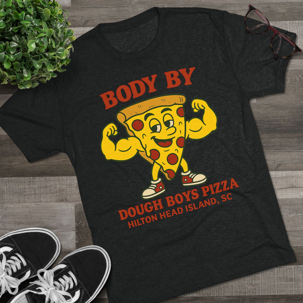 Body By Dough Boys Pizza Tee — Funny Pizza Muscle T-Shirt (Hilton Head Island)