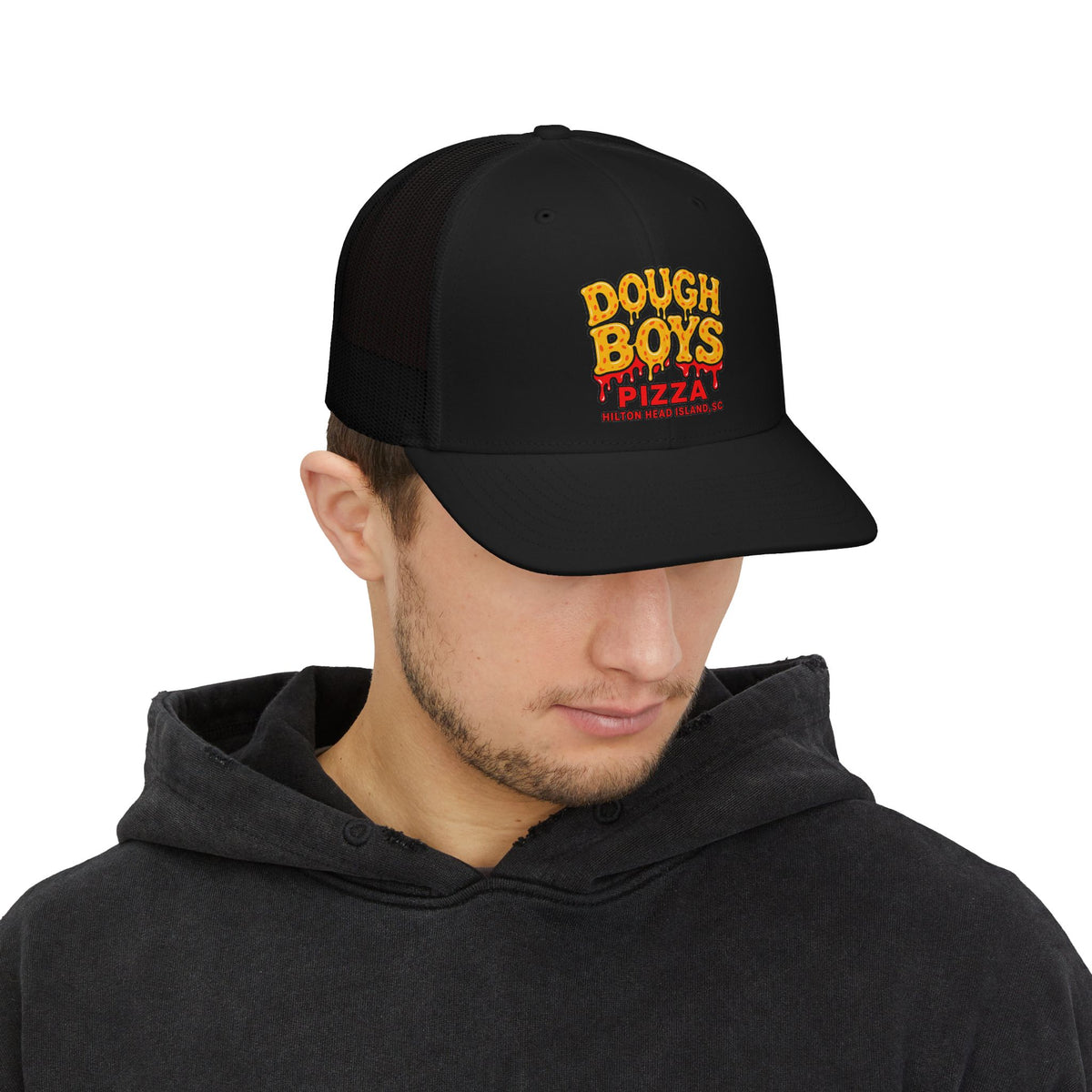 Dough Boys Pizza Snapback Trucker Hat — Retro Pizza Logo Cap