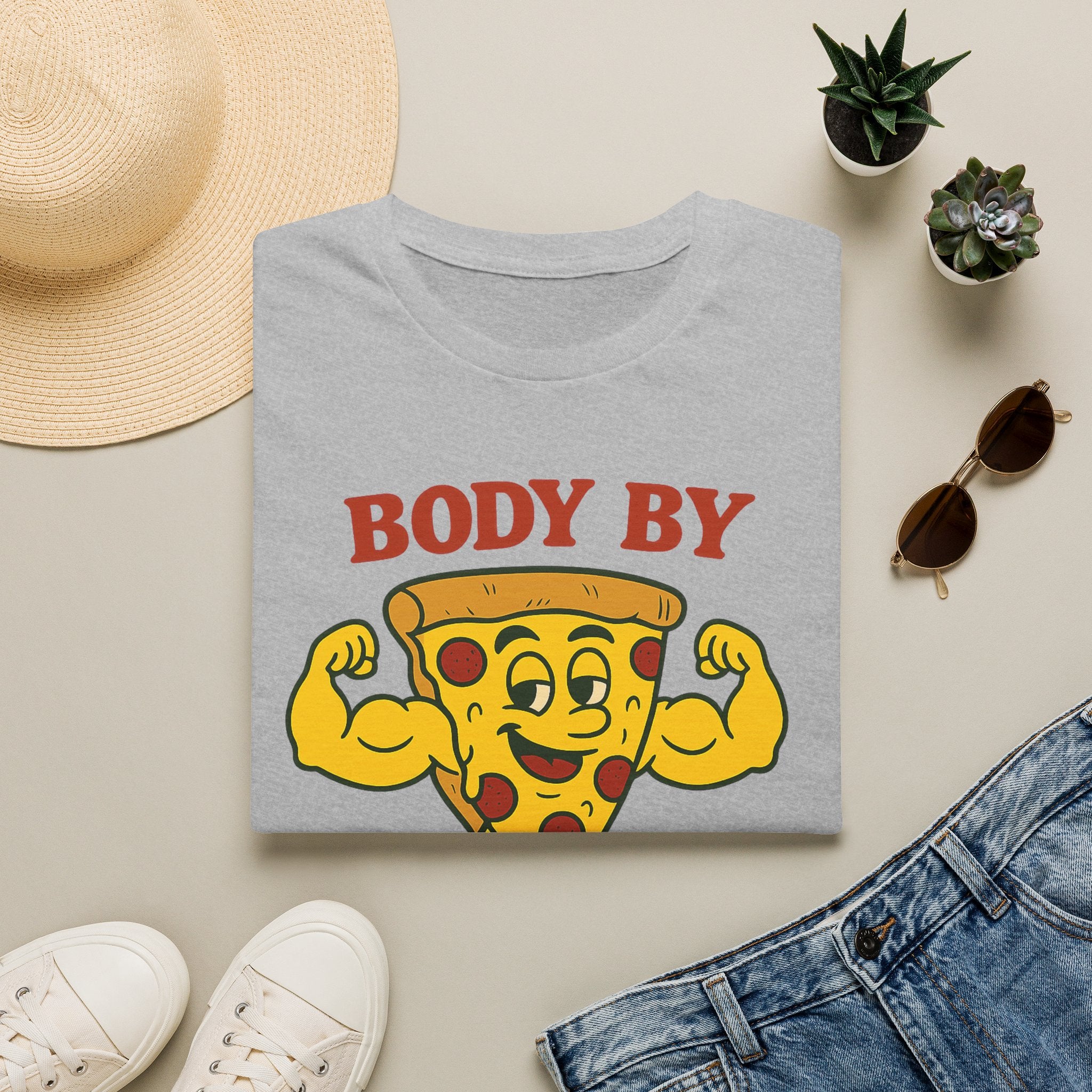 Body By Dough Boys Pizza Tee — Funny Pizza Muscle T-Shirt (Hilton Head Island)