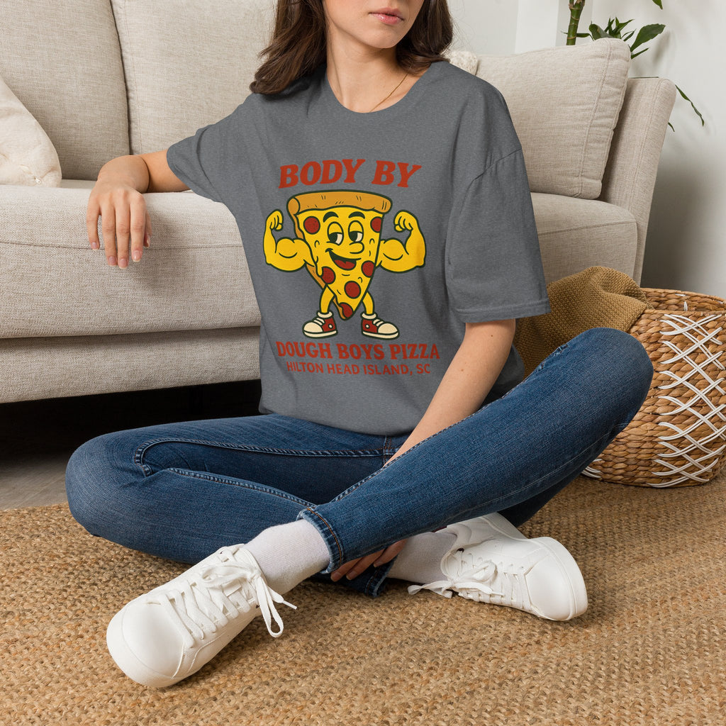 Body By Dough Boys Pizza Tee — Funny Pizza Muscle T-Shirt (Hilton Head Island)
