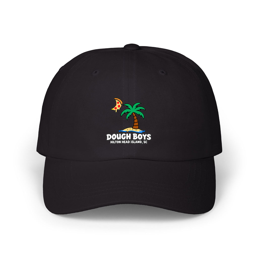 Dough Boys Palm Tree Dad Cap — Beach Pizza Logo Hat