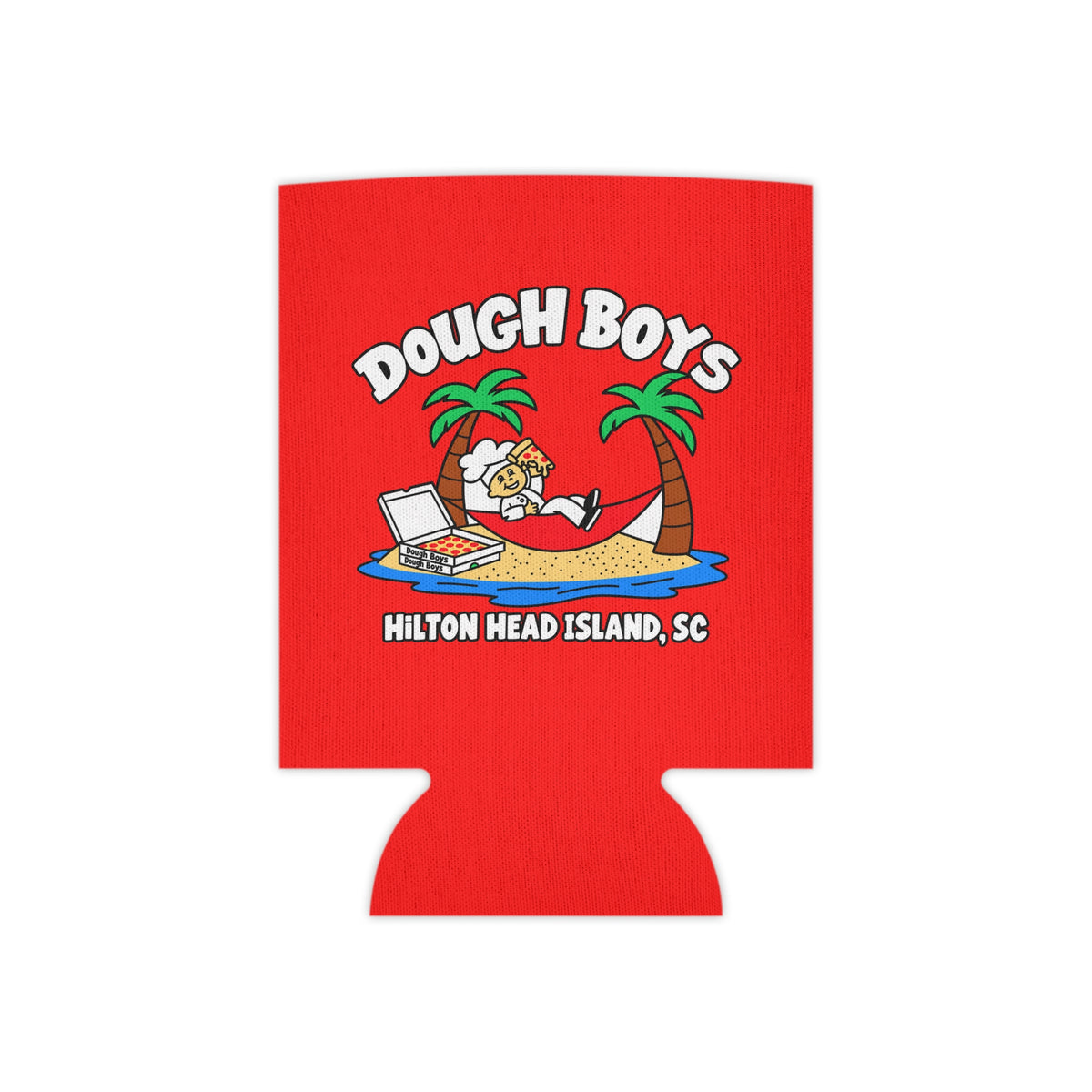 Can Cooler — 'Dough Boys Hilton Head Island, SC' Pizza Beach Camp Koozie