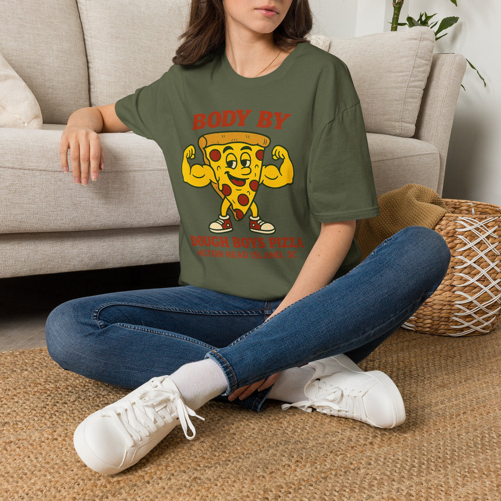 Body By Dough Boys Pizza Tee — Funny Pizza Muscle T-Shirt (Hilton Head Island)