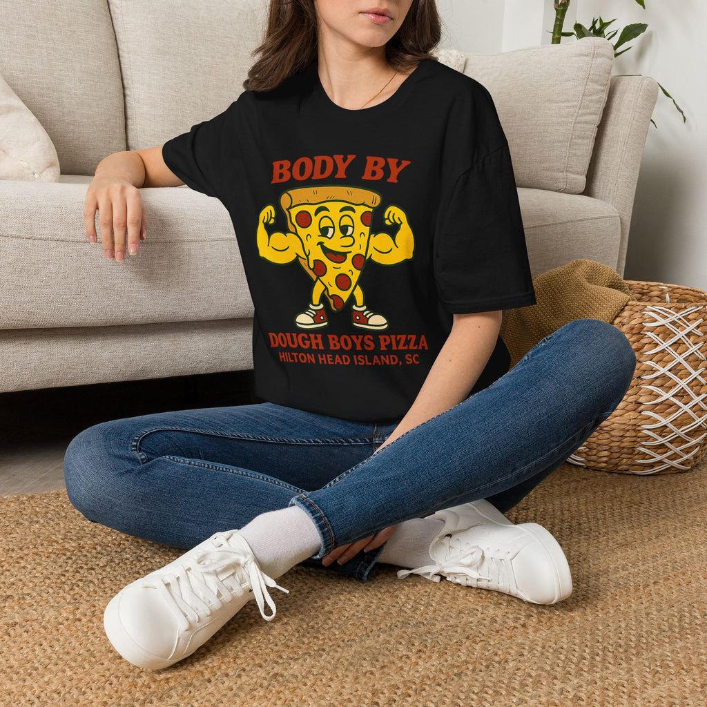 Body By Dough Boys Pizza Tee — Funny Pizza Muscle T-Shirt (Hilton Head Island)