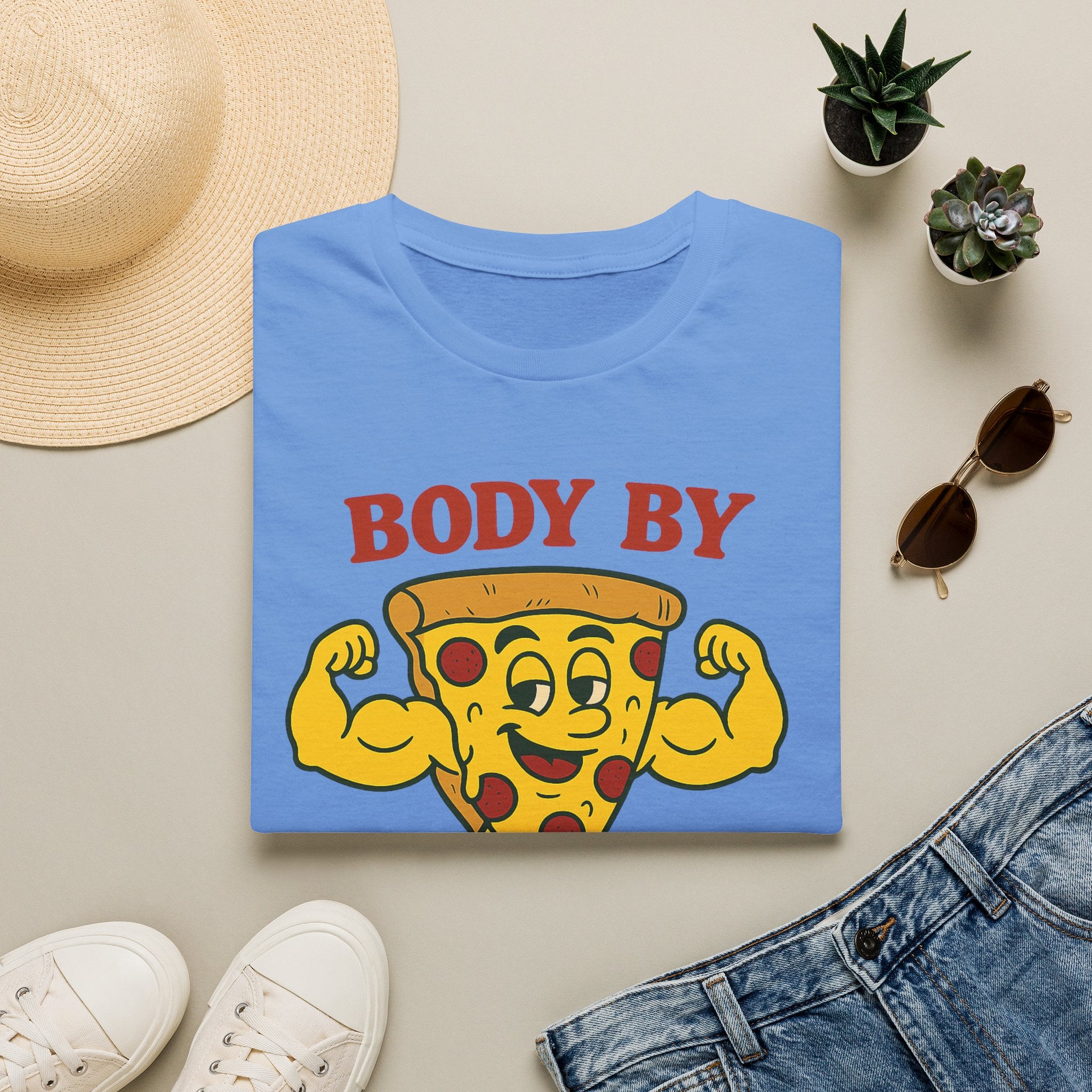 Body By Dough Boys Pizza Tee — Funny Pizza Muscle T-Shirt (Hilton Head Island)