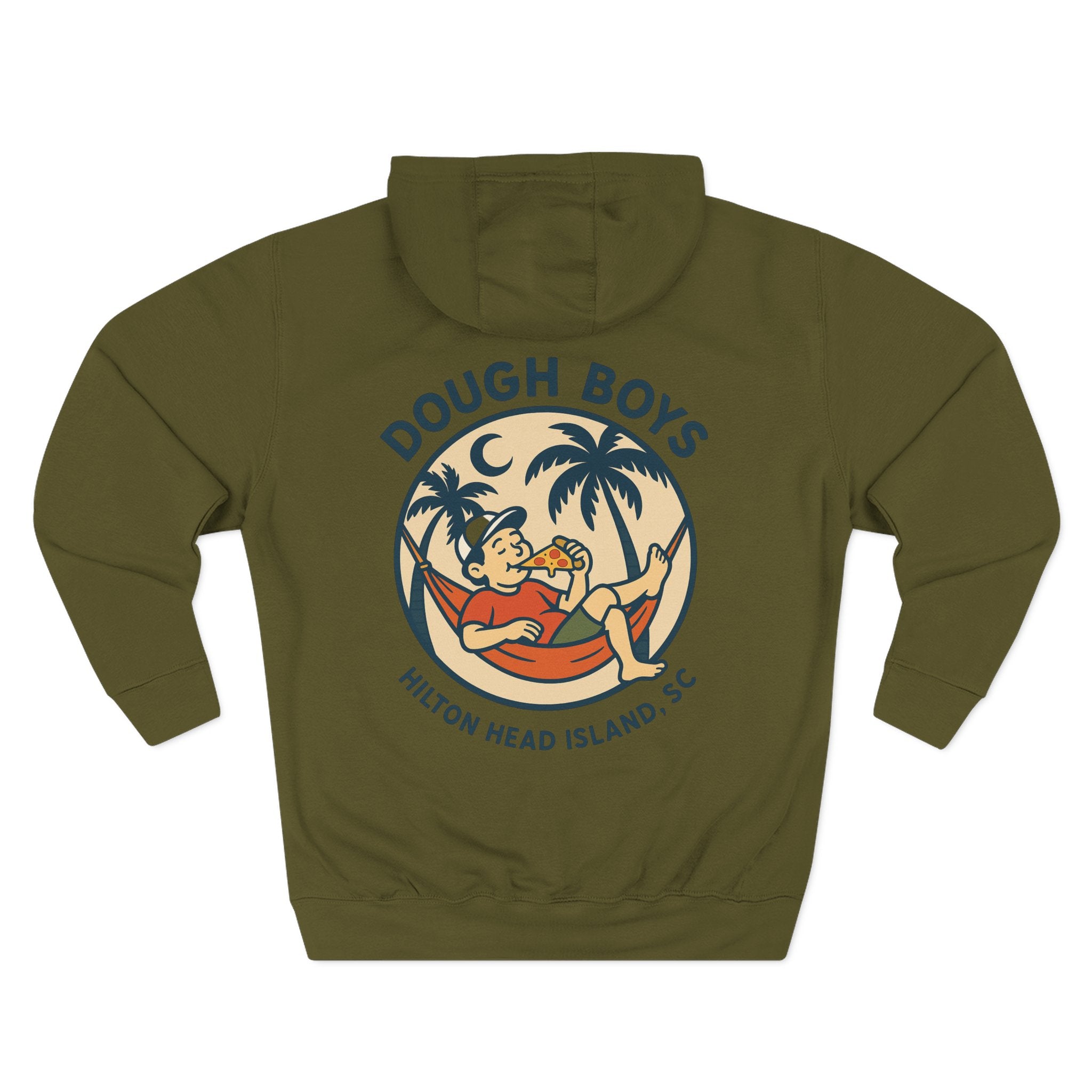 Dough Boys Hilton Head Island Hoodie — Vintage Beach Palm Graphic Fleece