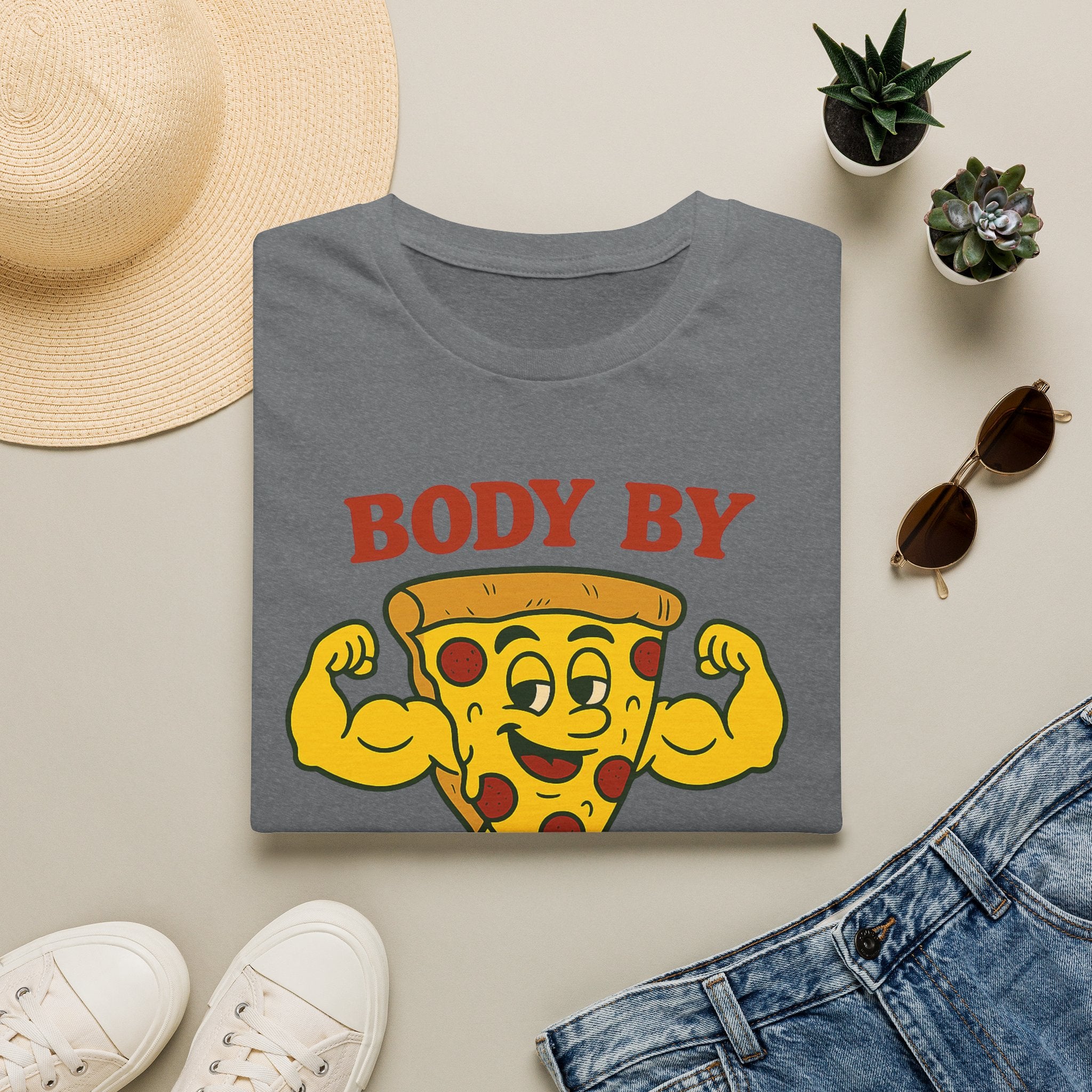 Body By Dough Boys Pizza Tee — Funny Pizza Muscle T-Shirt (Hilton Head Island)