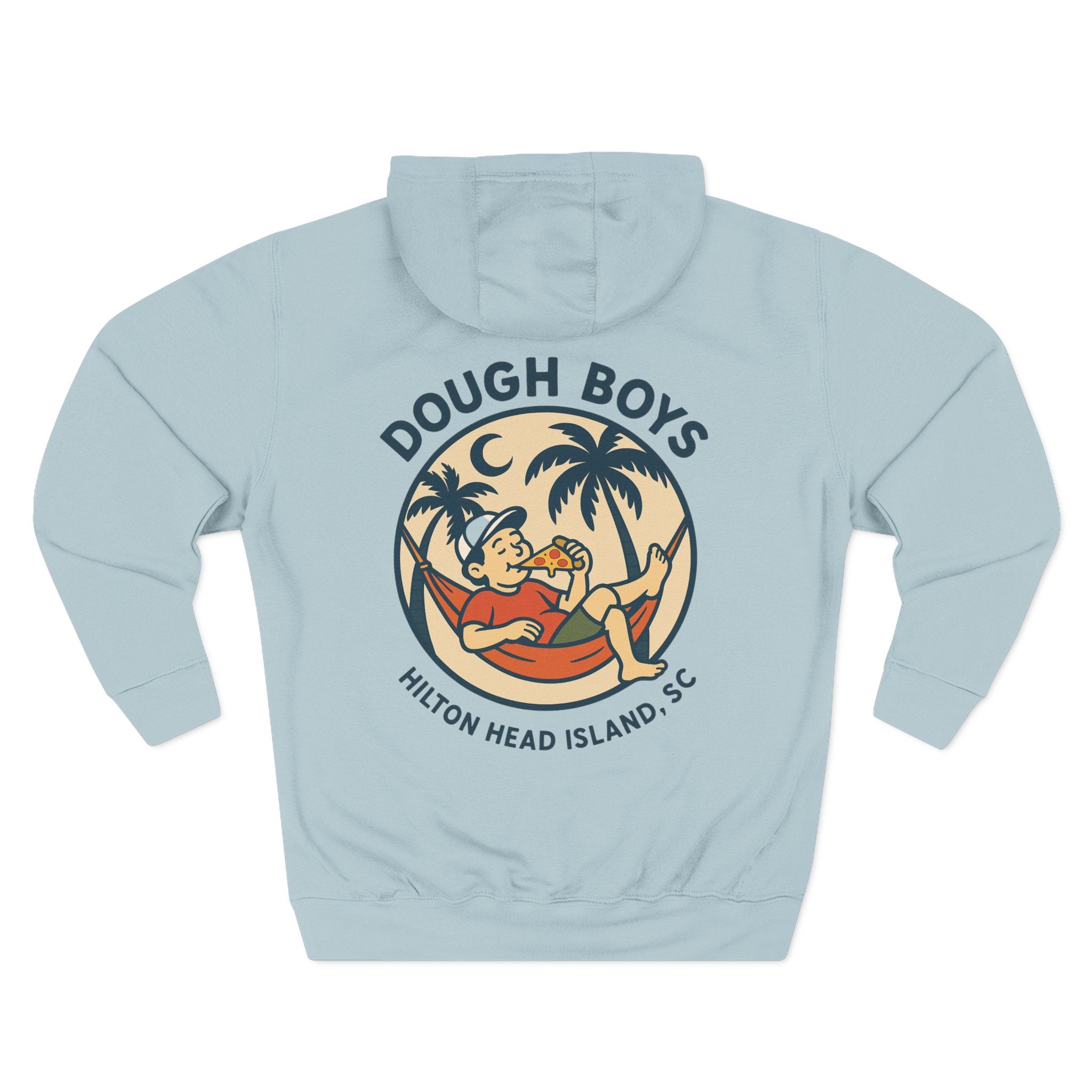 Dough Boys Hilton Head Island Hoodie — Vintage Beach Palm Graphic Fleece
