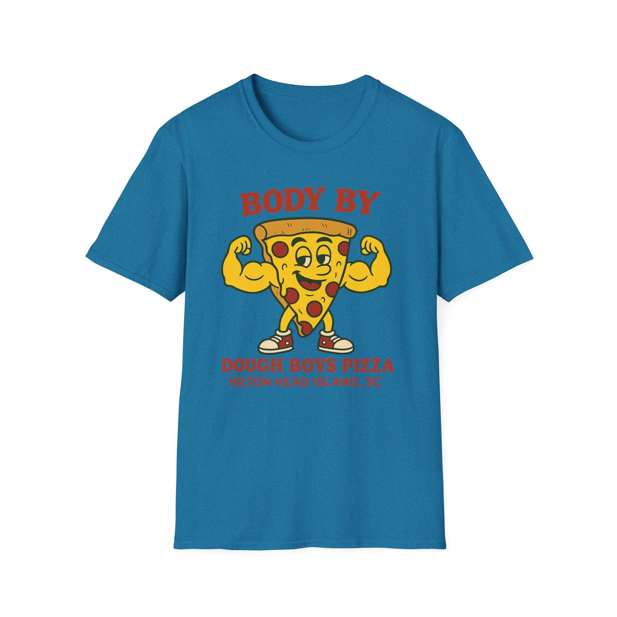Body By Dough Boys Pizza Tee — Funny Pizza Muscle T-Shirt (Hilton Head Island)