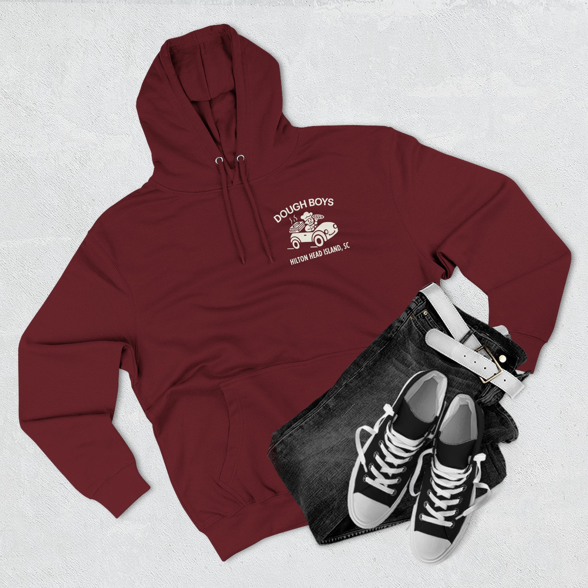 Dough Boys Hilton Head Island Hoodie — Vintage Beach Palm Graphic Fleece