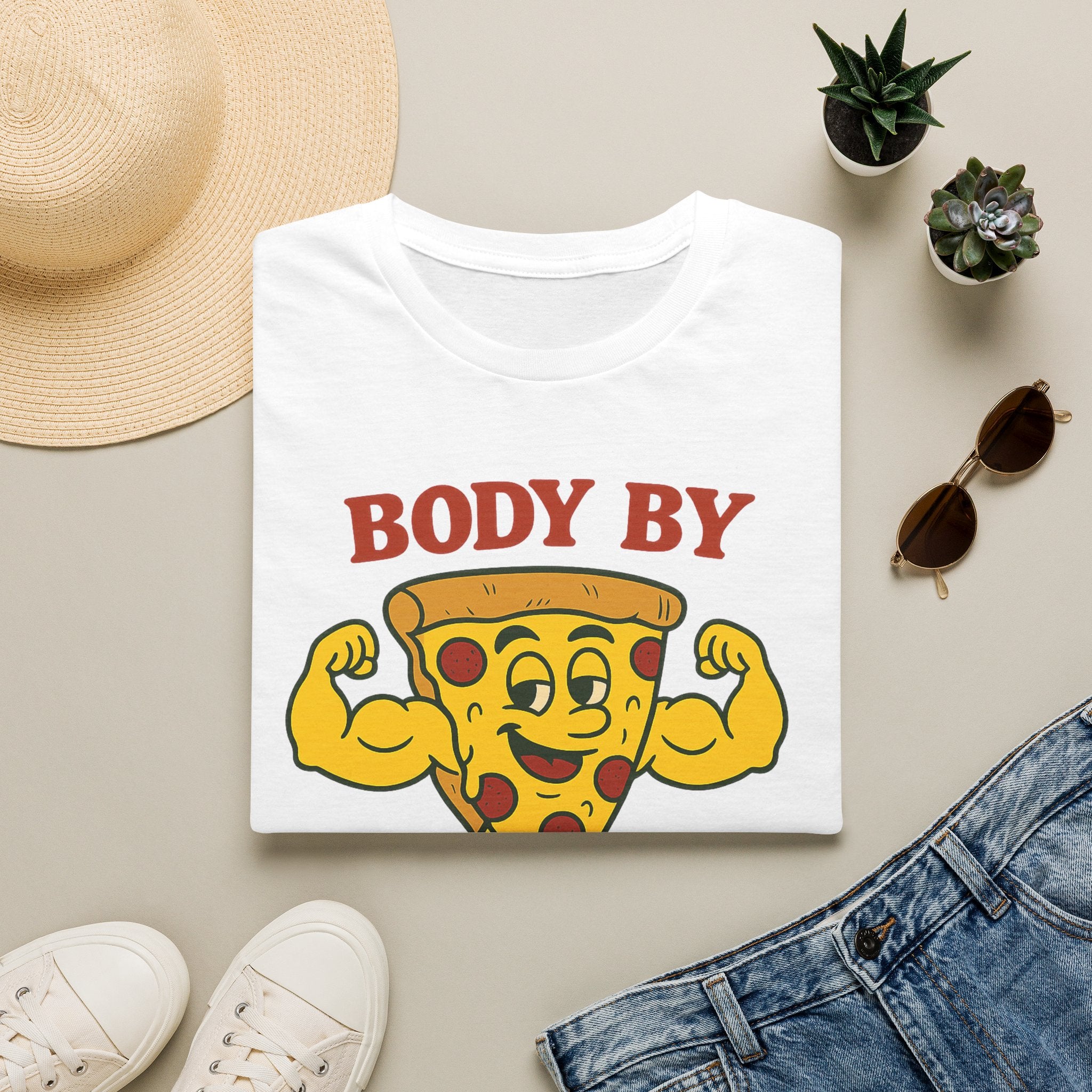 Body By Dough Boys Pizza Tee — Funny Pizza Muscle T-Shirt (Hilton Head Island)