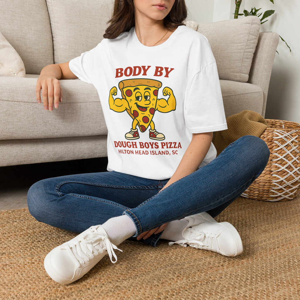 Body By Dough Boys Pizza Tee — Funny Pizza Muscle T-Shirt (Hilton Head Island)