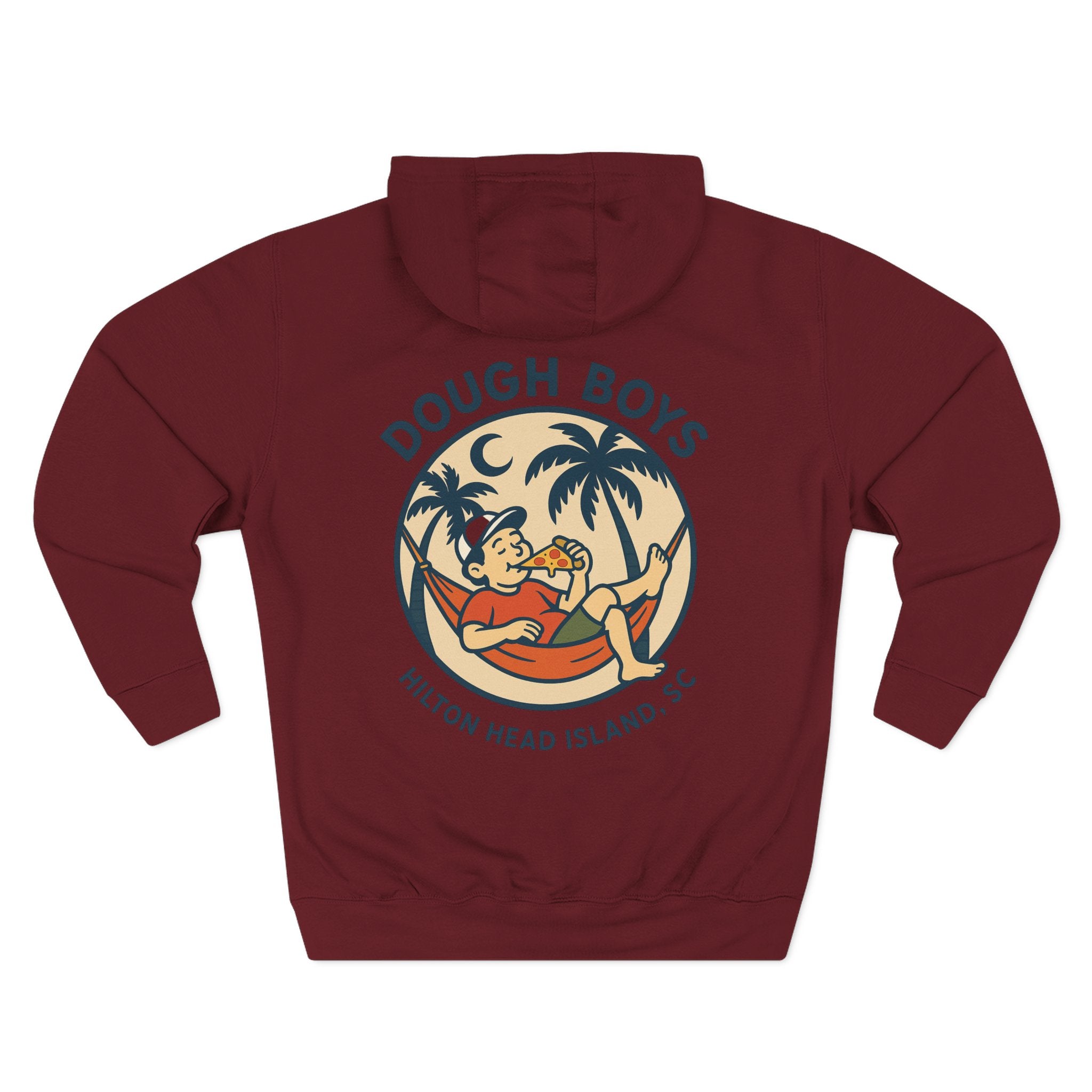 Dough Boys Hilton Head Island Hoodie — Vintage Beach Palm Graphic Fleece