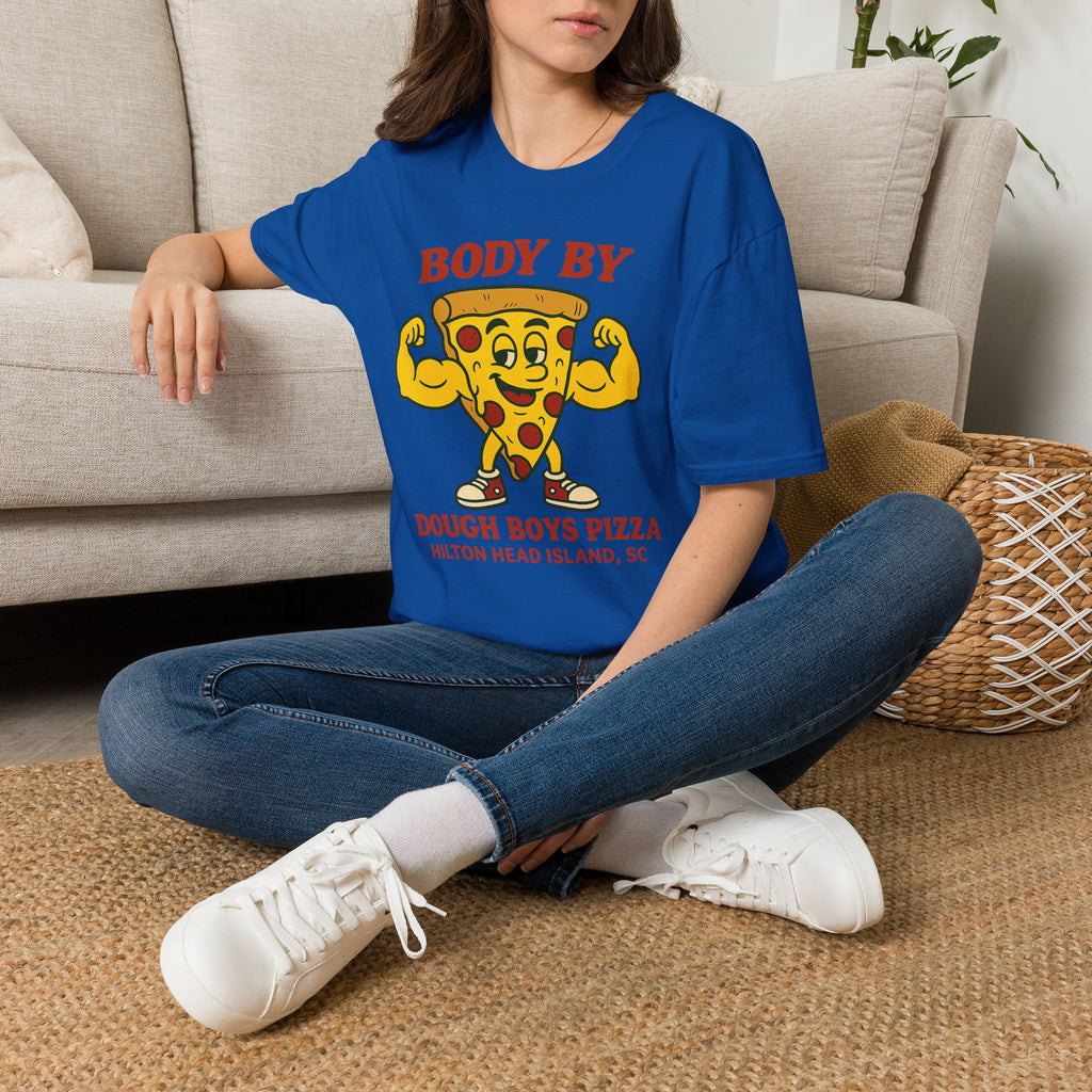 Body By Dough Boys Pizza Tee — Funny Pizza Muscle T-Shirt (Hilton Head Island)