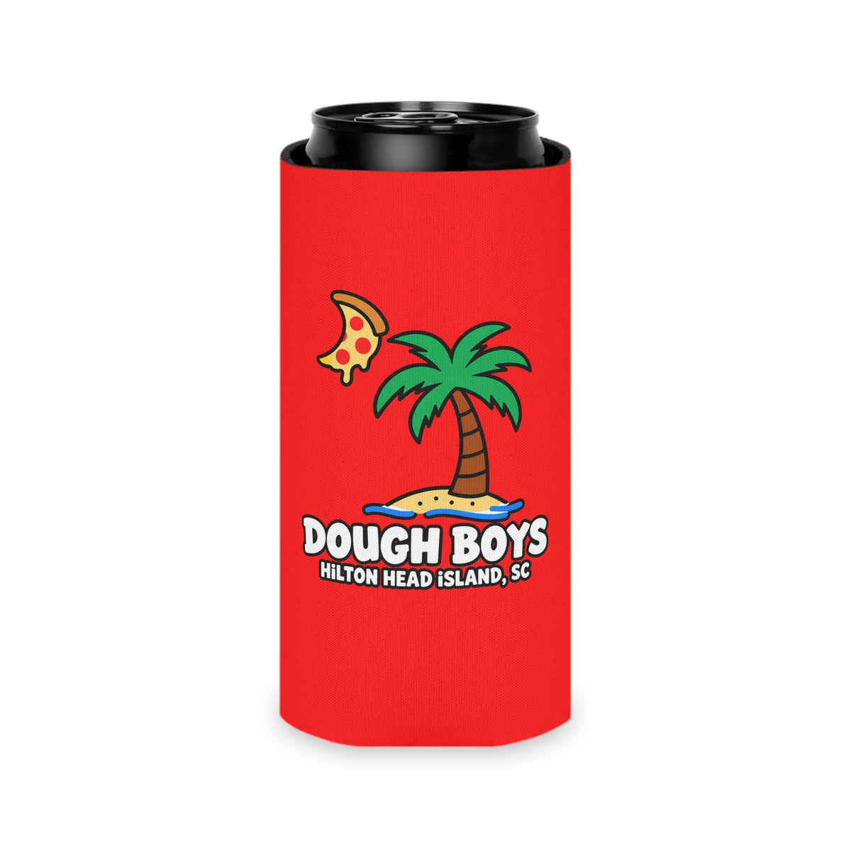 Can Cooler — 'Dough Boys Hilton Head Island, SC' Pizza Beach Camp Koozie