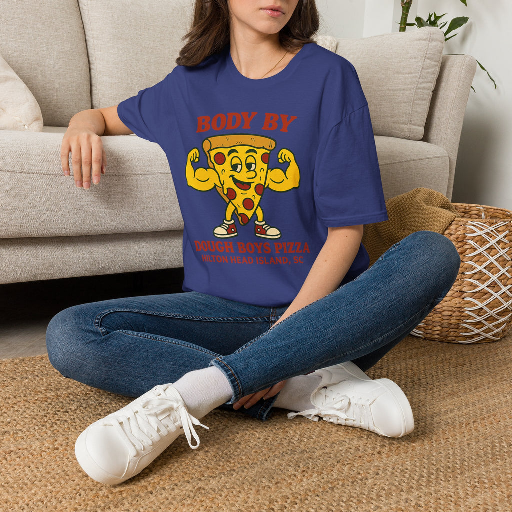 Body By Dough Boys Pizza Tee — Funny Pizza Muscle T-Shirt (Hilton Head Island)