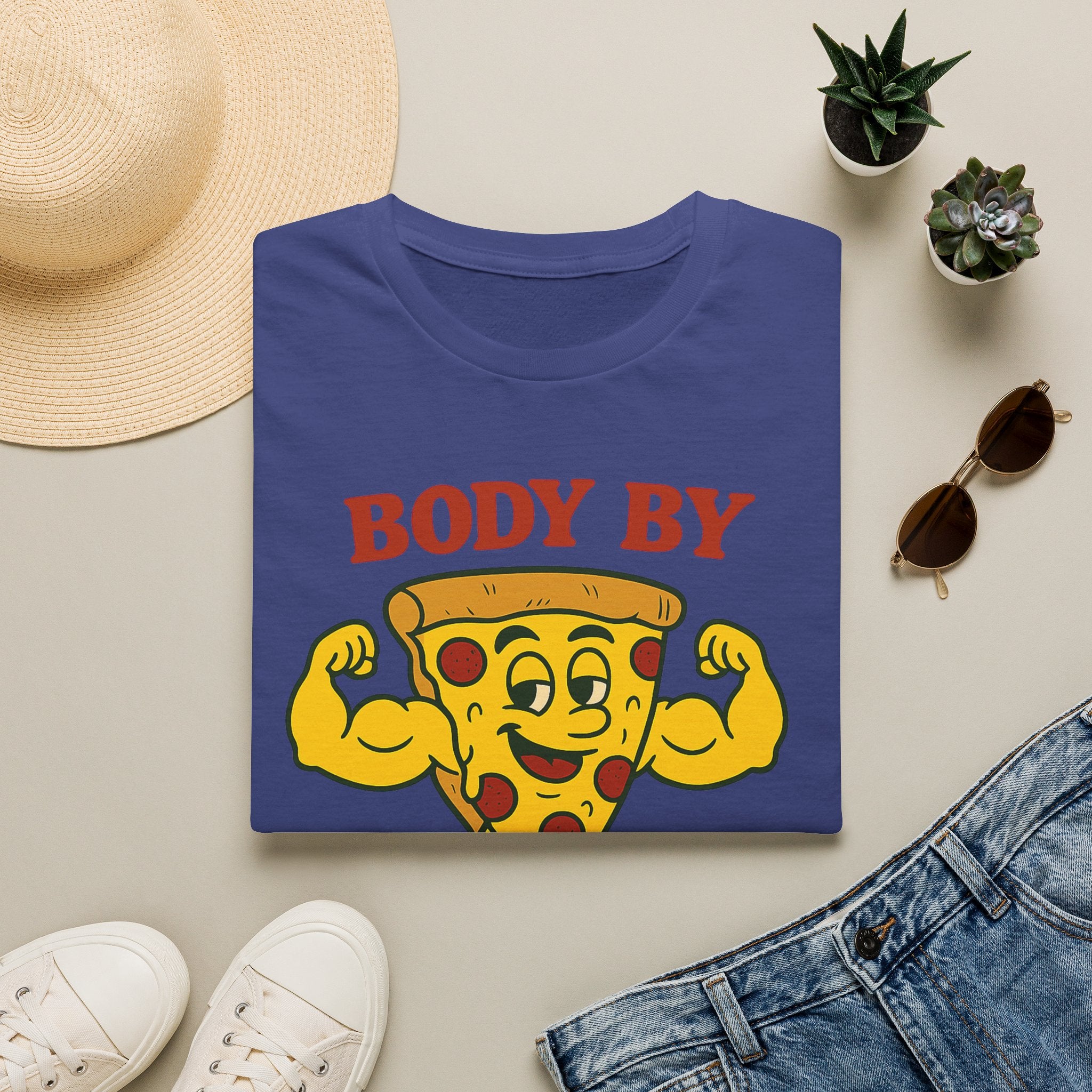 Body By Dough Boys Pizza Tee — Funny Pizza Muscle T-Shirt (Hilton Head Island)