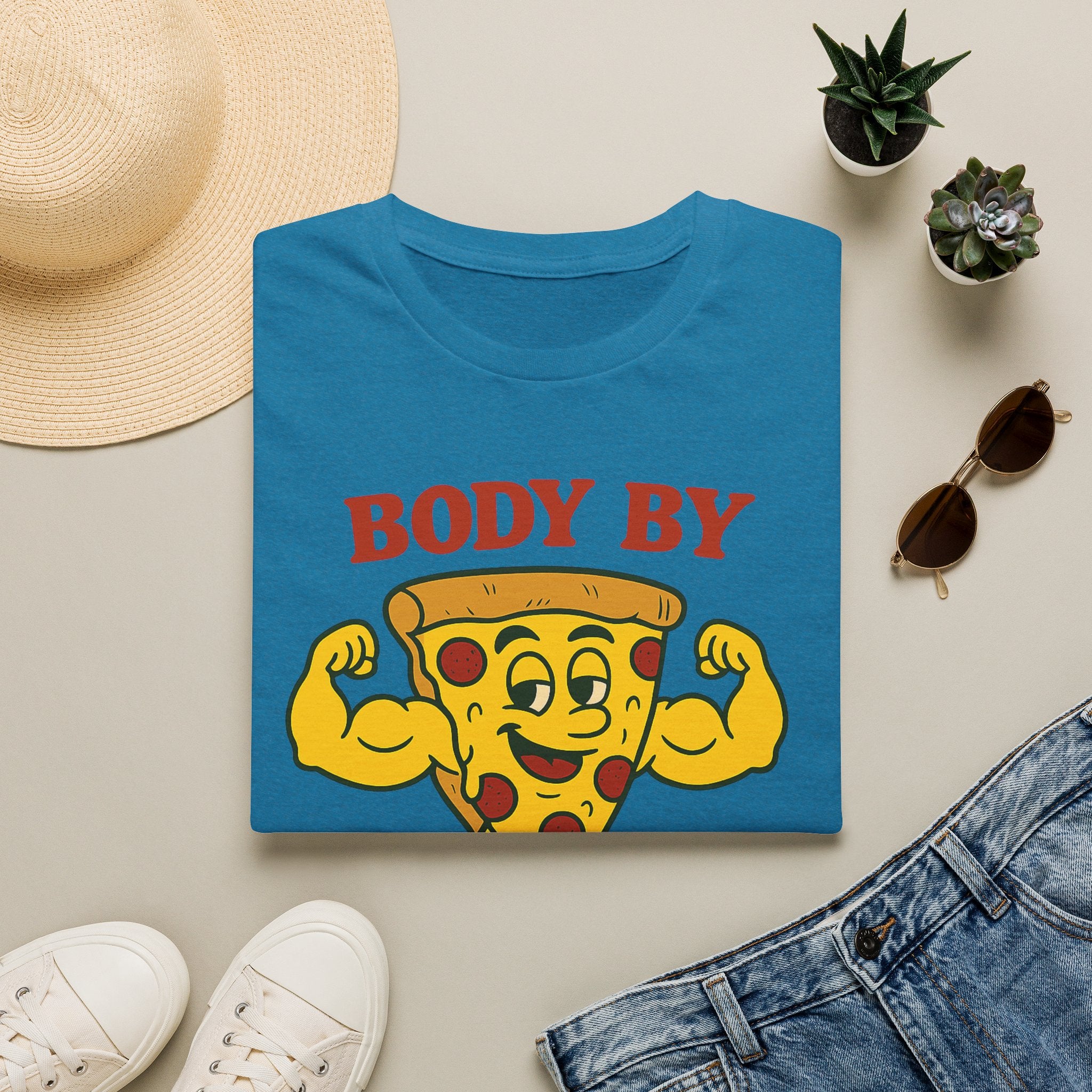 Body By Dough Boys Pizza Tee — Funny Pizza Muscle T-Shirt (Hilton Head Island)
