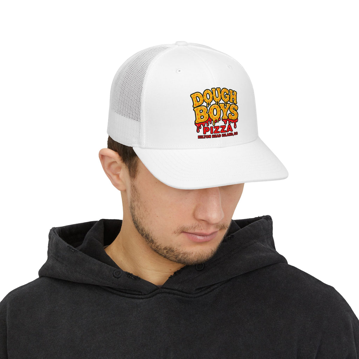 Dough Boys Pizza Snapback Trucker Hat — Retro Pizza Logo Cap