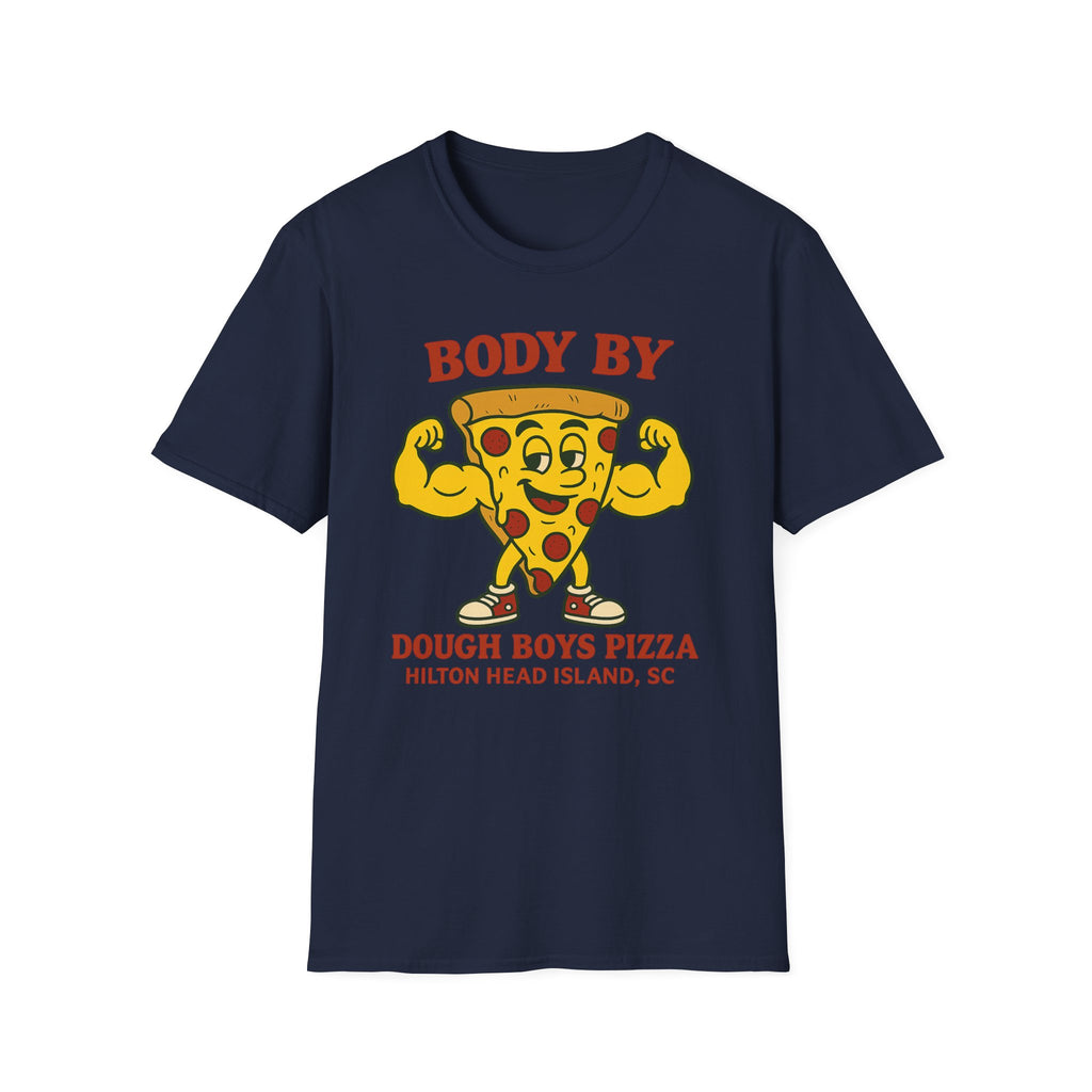 Body By Dough Boys Pizza Tee — Funny Pizza Muscle T-Shirt (Hilton Head Island)