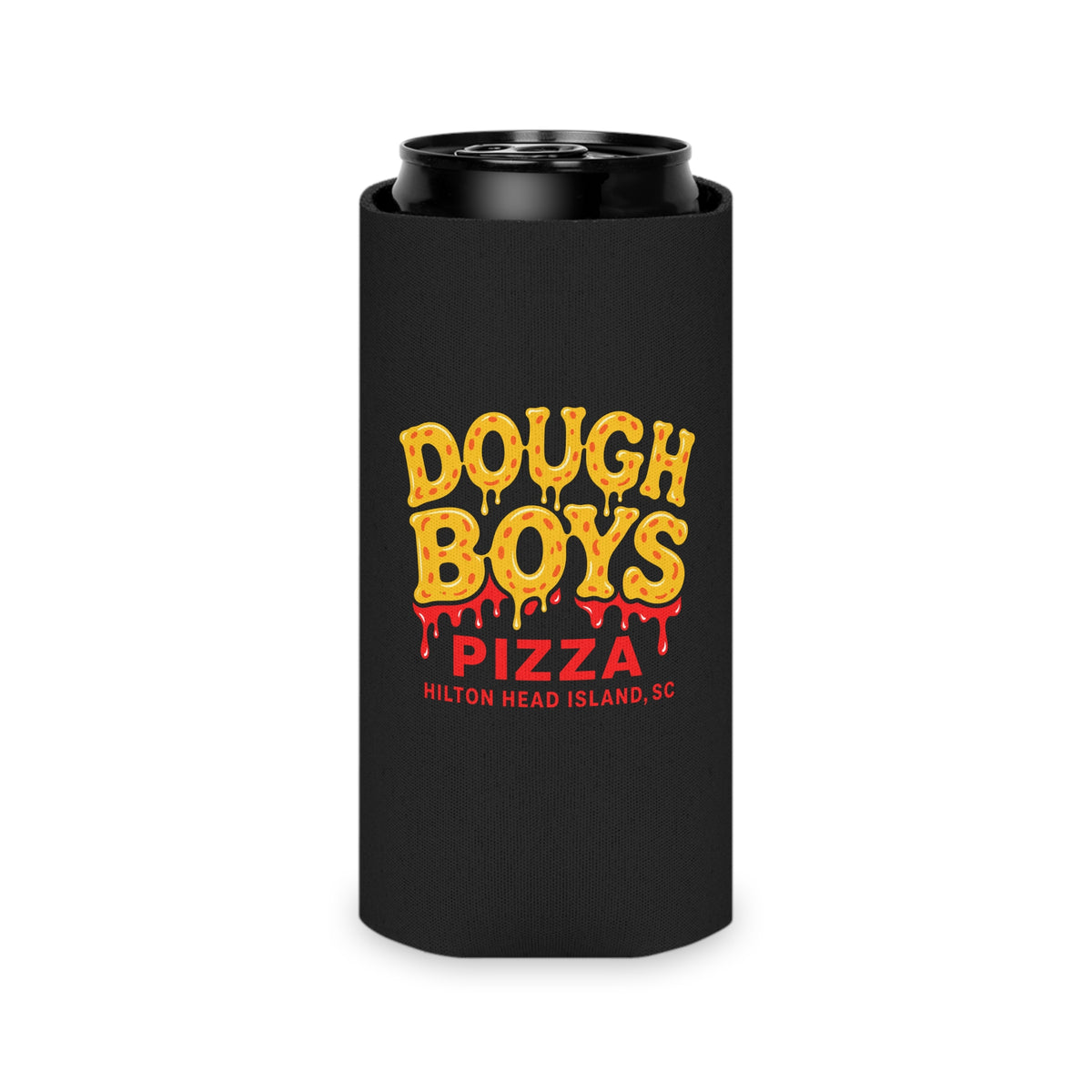 Can Cooler — Dough Boys Pizza Hilton Head Island Can Cooler (Pizza Drip Logo)