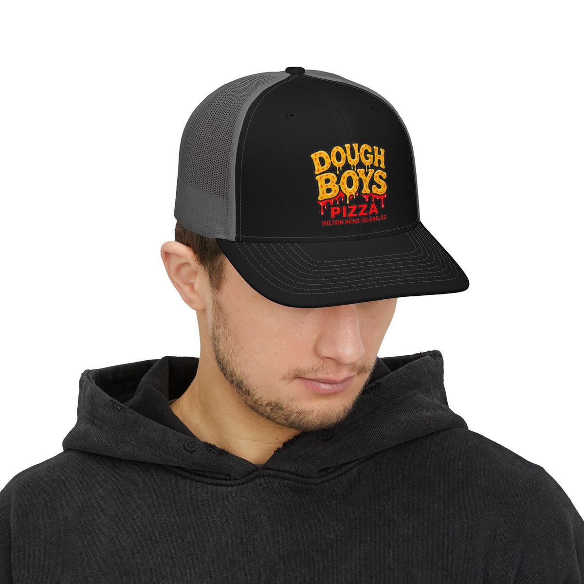 Dough Boys Pizza Snapback Trucker Hat — Retro Pizza Logo Cap