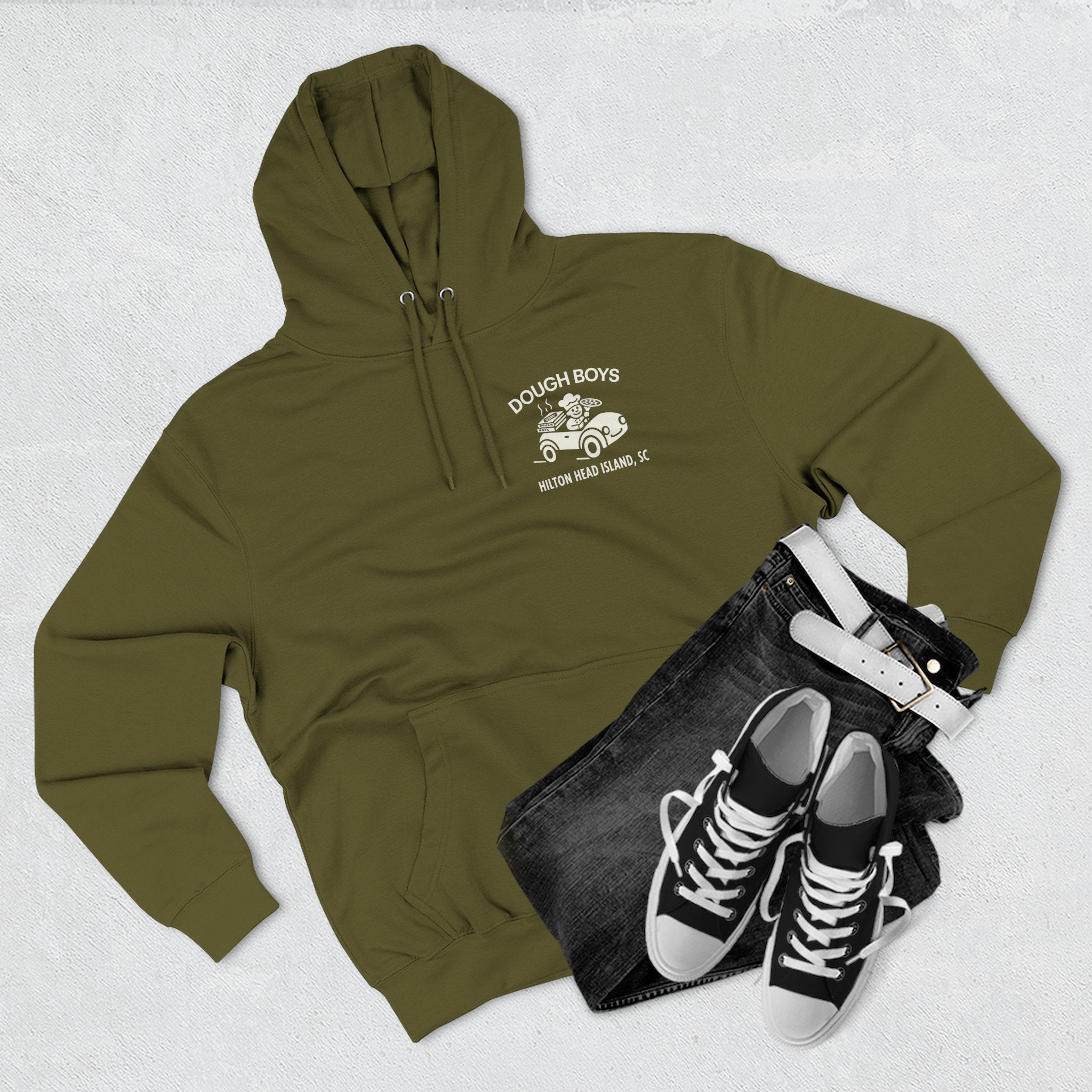 Dough Boys Hilton Head Island Hoodie — Vintage Beach Palm Graphic Fleece